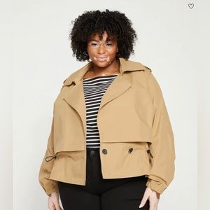 US Leonard cropped trench coat NWT